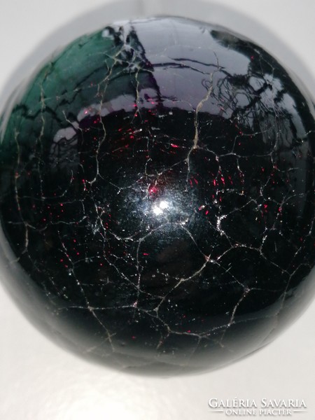 Glass sphere with cracked pattern, Christmas tree ornament or window ornament.
