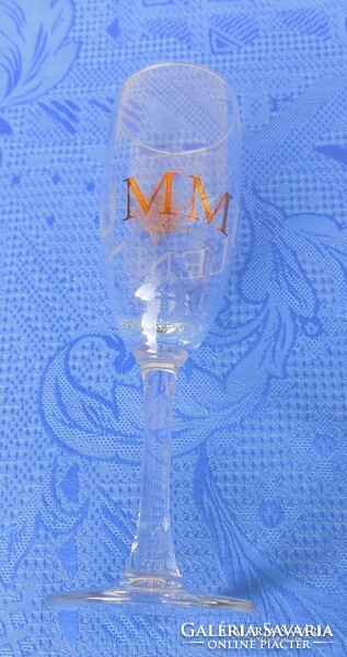 Millennium emlék talpas üveg pohár 1999 - 2000 19 cm (fp)