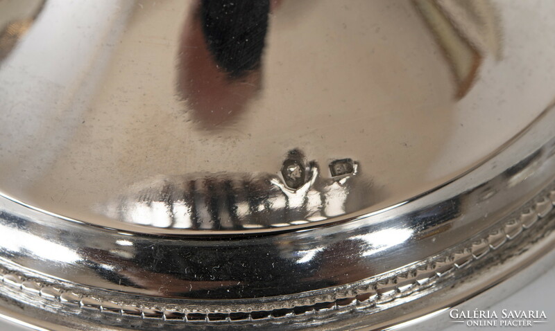 Cup with silver lid - with a bird figure
