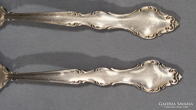 2 silver-plated dessert spoons