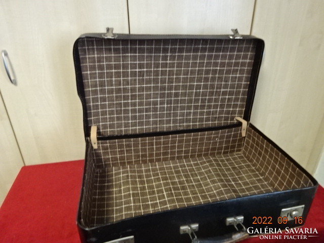 Antique, original, Czechoslovakian, black vulcan fiber suitcase. He has! Jokai.