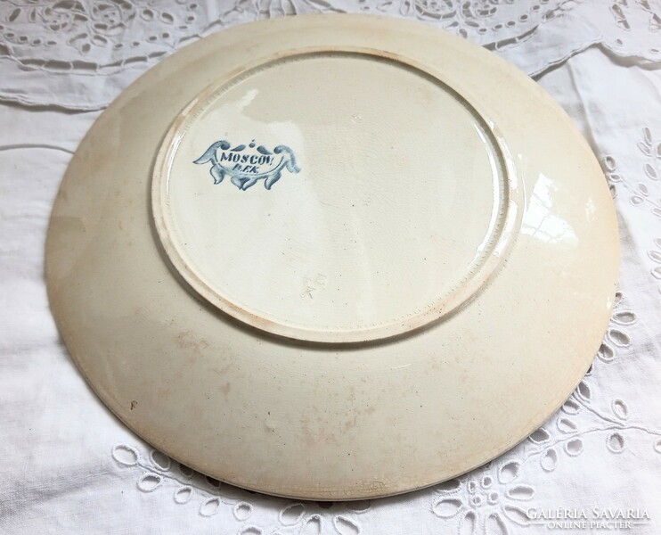 Antique 19th century mature faience plate 23.5cm boch frères ceramic