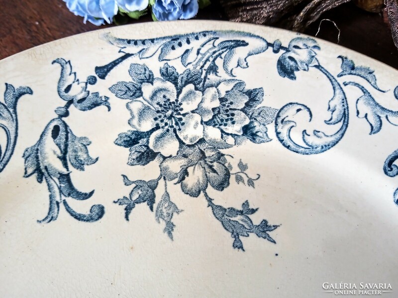 Antik 19.századi érett fajansz tányér 23.5cm Boch Frères Keramis