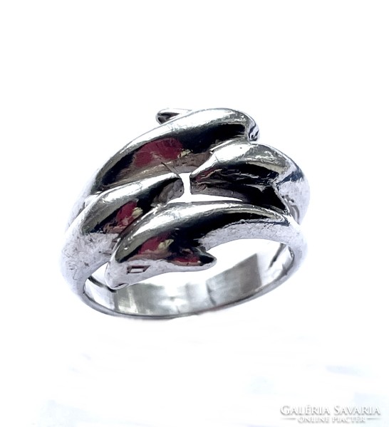 Silver dolphin ring 54m