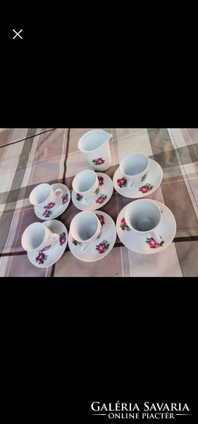 6 Personal porcelain coffee set, antique gift coffee cup, retro coffee set, unique gifts