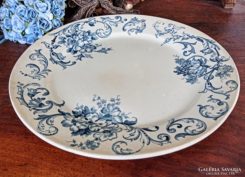 Antik 19.századi érett fajansz tányér 23.5cm Boch Frères Keramis