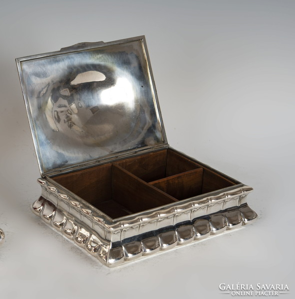 Silver art deco wooden box