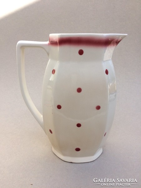 Old vintage granite polka dot 26 cm water jug