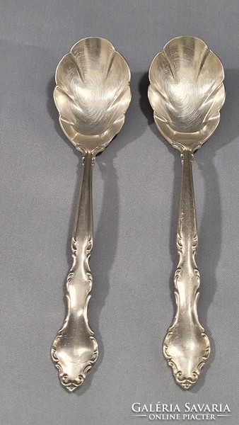 2 silver-plated dessert spoons