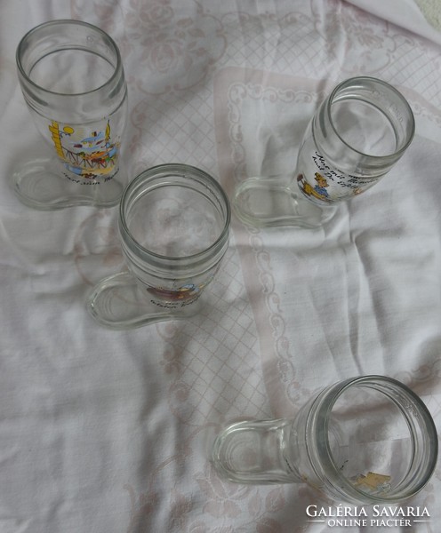 Vicces jelenetes csizma alakú pohár készlet