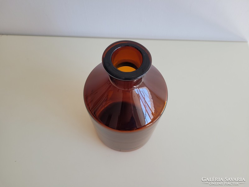 Régi vintage nagy 3 literes barna patikai üveg patikaüveg gyógyszertári palack