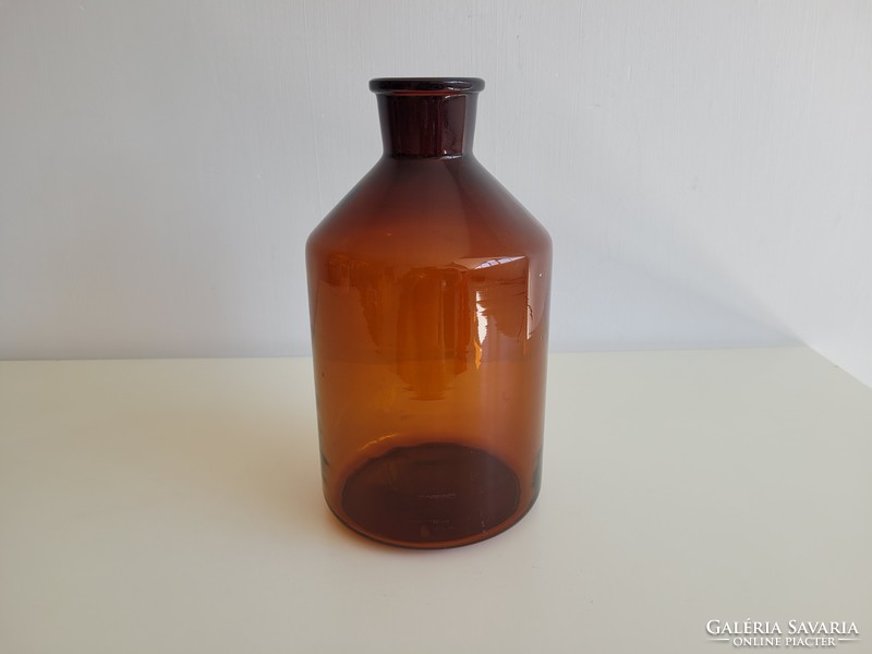 Old vintage large 3 liter brown apothecary glass apothecary glass pharmacy bottle