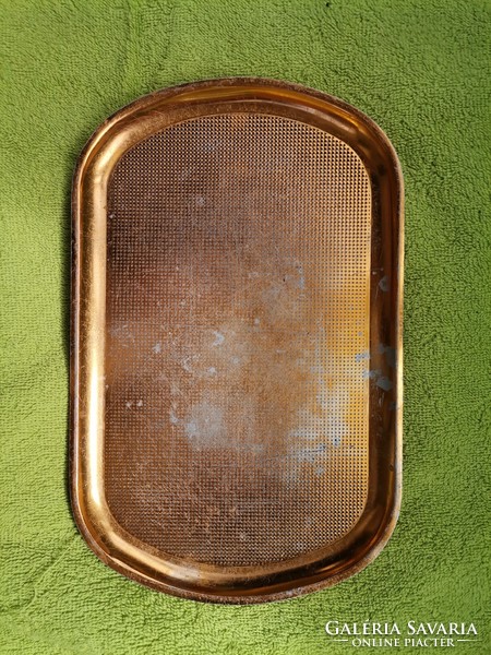 Retro painted aluminum tray, old find
