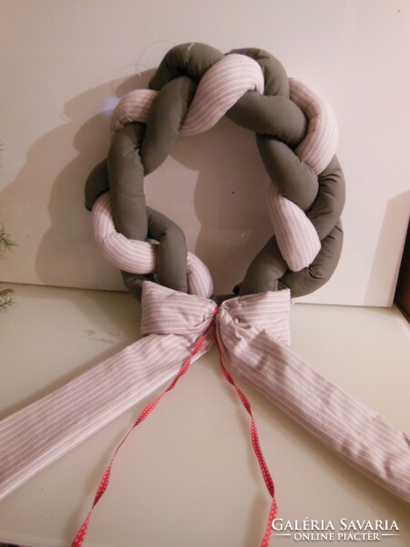 Christmas - new - diameter 40 cm - wreath bow 40 cm - braid diameter 6 cm - handmade - cotton - German