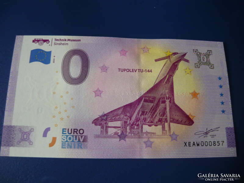 NÉMETORSZÁG 0 EURO 2022 TU-144 REPÜLŐGÉP! RITKA EMLÉK PAPÍRPÉNZ