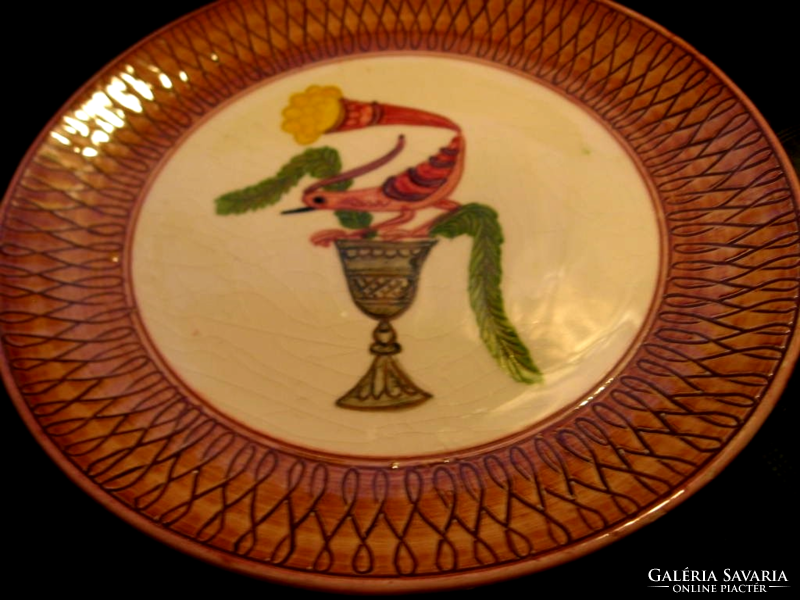 Collector san rocco ascona ceramic studio, fantasy bird wall plate