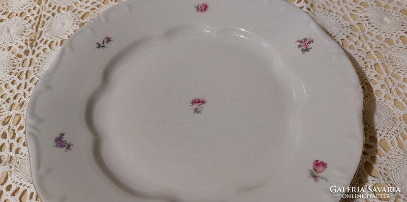 Zsolnay, rare, beautiful flat plate with flowers