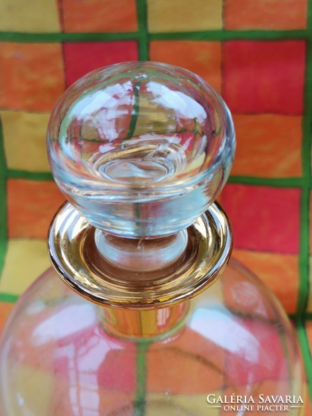 Retro italos üveg dugóval,asztali kínáló üveg kiöntő, régi italos palack, Vintage ajándék férfiaknak
