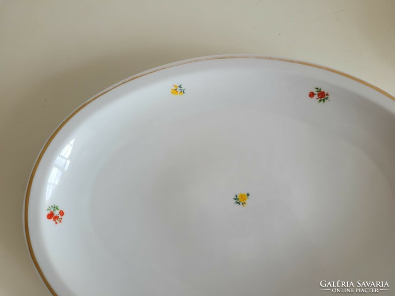 3 db régi Zsolnay nagy porcelán tál virágmintás kínáló