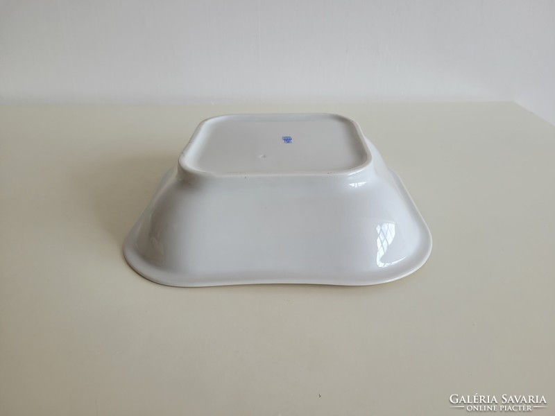 3 db régi Zsolnay nagy porcelán tál virágmintás ovális és szögletes kínáló