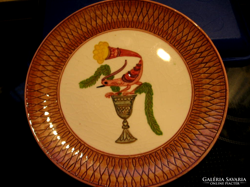 Collector san rocco ascona ceramic studio, fantasy bird wall plate