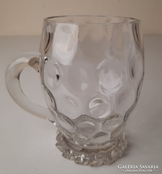 Antik hólyagos fújt üveg füles pohár
