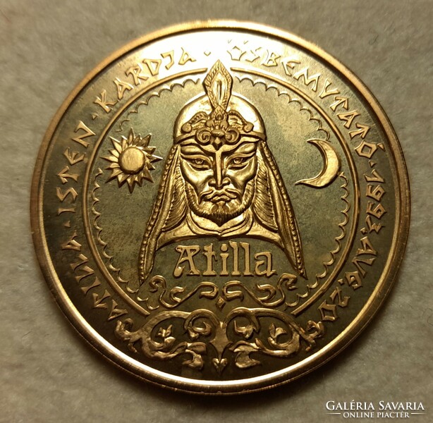 Attila memorial medal, gilded bronze. PP (42mm) mail is available !!!