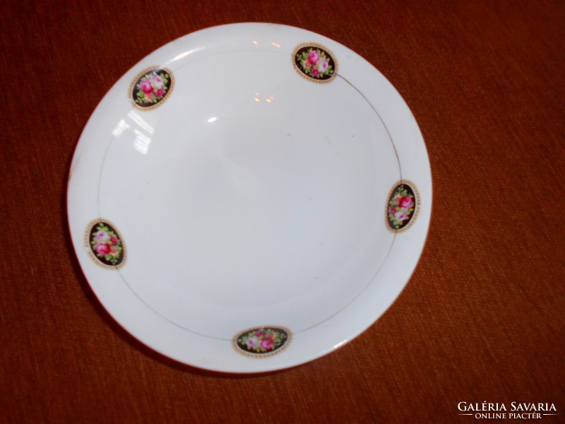 Antique stem bowl with rose pattern