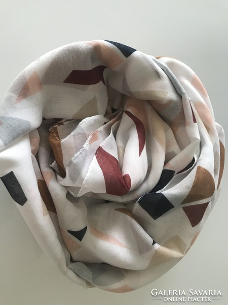 Abstract patterned scarf in pastel colors, 192 x 100 cm!