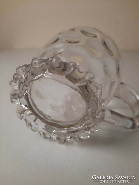 Antik hólyagos fújt üveg füles pohár