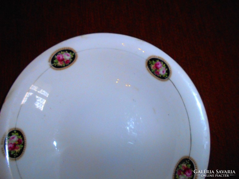 Antique stem bowl with rose pattern