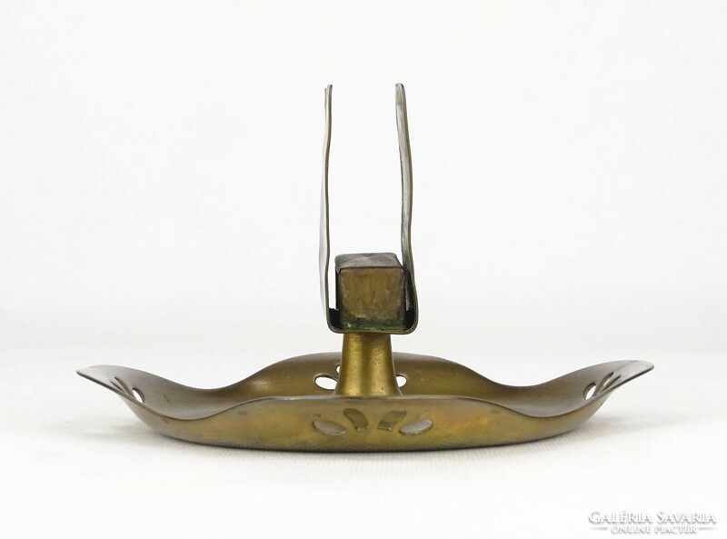 0X636 old art nouveau copper ashtray with match holder