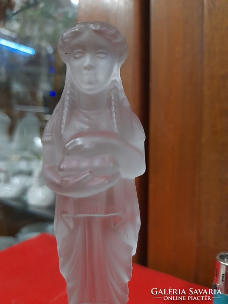 Kristály Üveg Női Figurális Szobor. 18 cm.