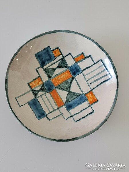 Applied art ceramic bowl with an abstract pattern ('70s)