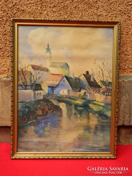 Balázs János (1905-1977) - Folyópart festmény