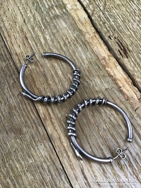Old silver snake earrings