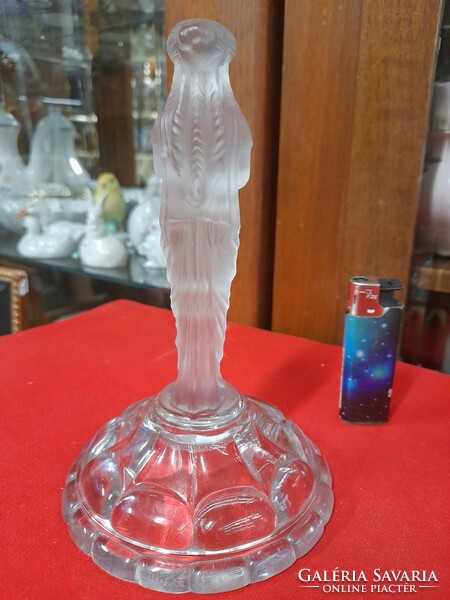 Crystal glass female figure sculpture. 18 Cm.