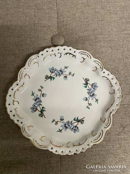 Aquincum porcelain blue floral serving bowl a24