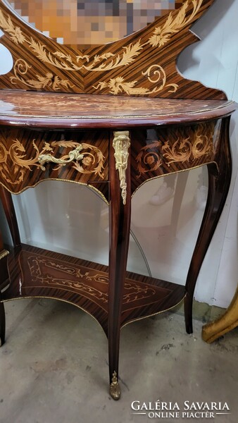 Inlaid mirror console