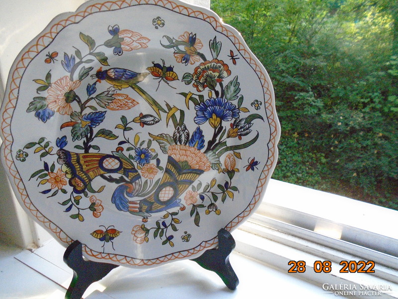 1855 Gien marked French faience bowl with rouen horn of plenty pattern