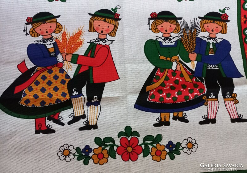 Austrian folk kitchen towel, kitchen towel