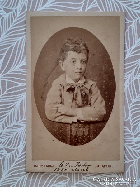 Antique children's photo 1880 today's elf and his companion photographer old studio photo little boy