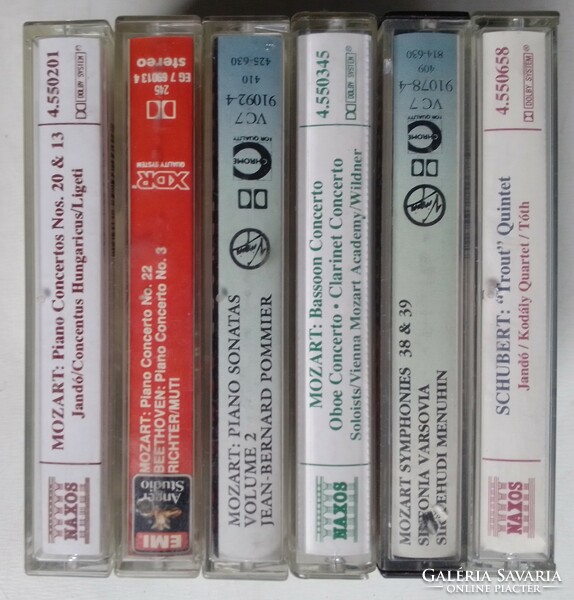 Old used program audio cassettes classical music mozart schubert vivaldi dvorák haydn smetana