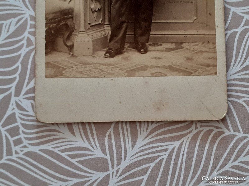 Antik férfi fotó Borsos József és Doctor Albert fotográfus Pest régi műtermi fénykép