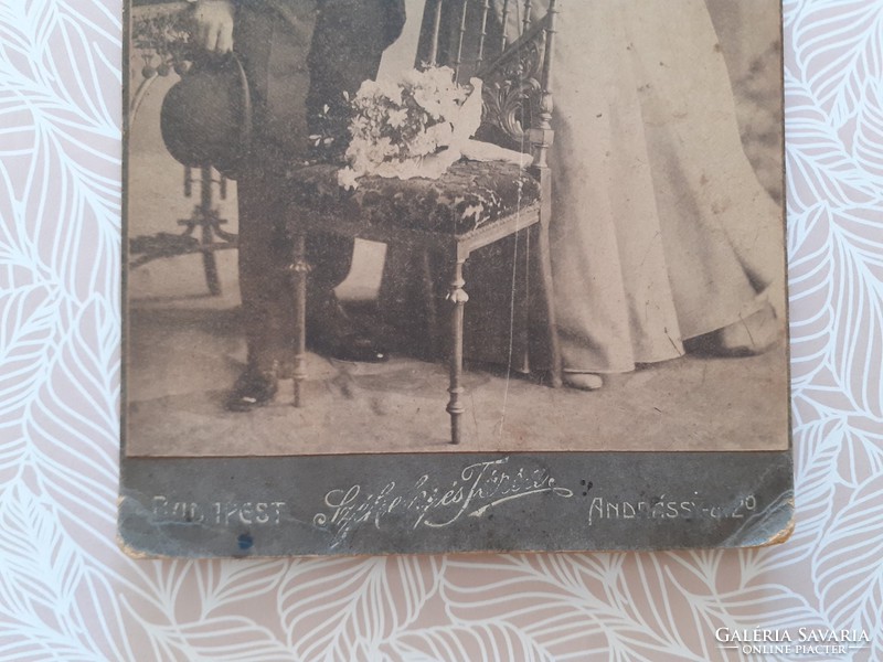 Antik esküvői fotó Székely és társa fotográfus Budapest régi műtermi fénykép