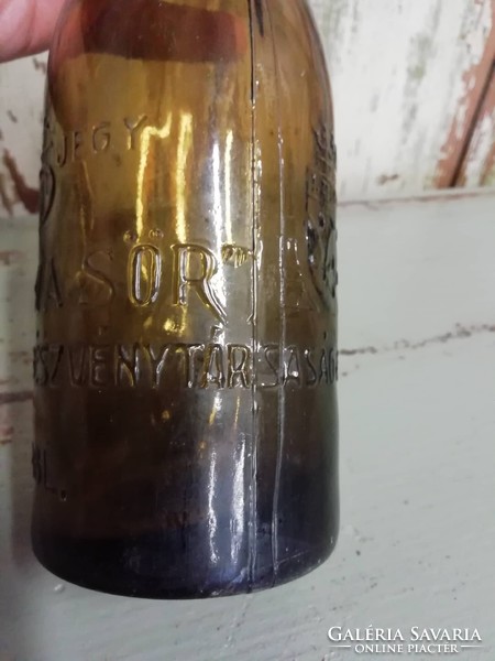 Pannónia sörösüveg, szép dekorációs régi feliratos sörösüveg, Magyar címerrel, 2. Világháború előtti