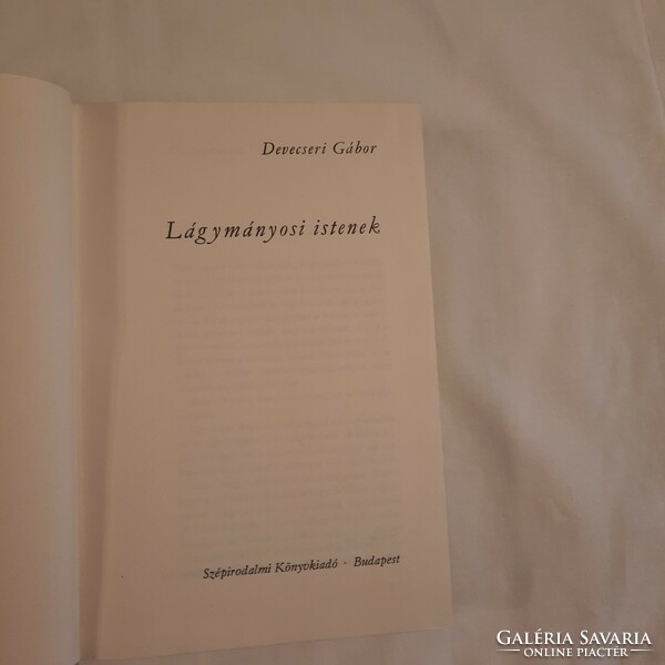 Gábor Devecseri: Lágymányosi istenek fiction book publisher 1975