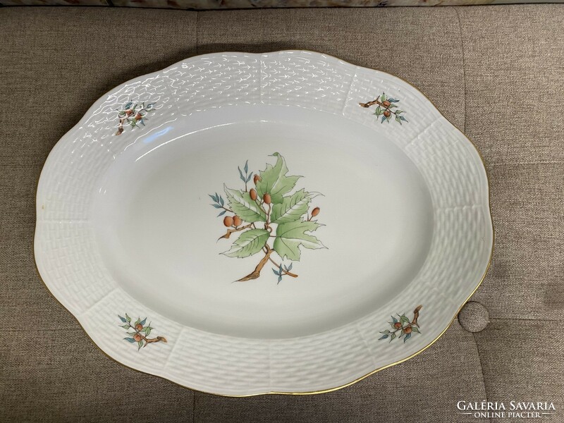 Herend rosehip pattern porcelain oval serving bowl a24