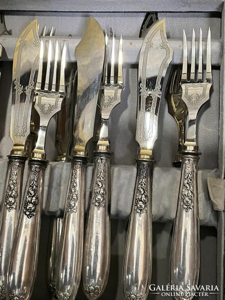 Antique silver fish cutlery set