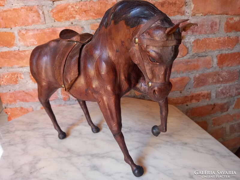 Huge leather horse sculpture art deco art nouveau negotiable